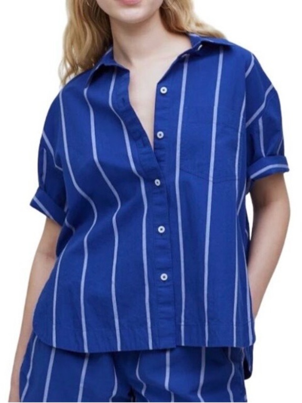 Madewell Blue Short Sleeve Button Down